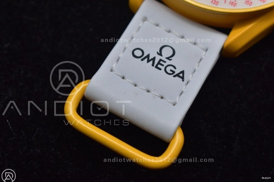 Moonwatch Bioceramic Mission Nylon Swatch to x on the Omega Sun Strap Quartz 1220